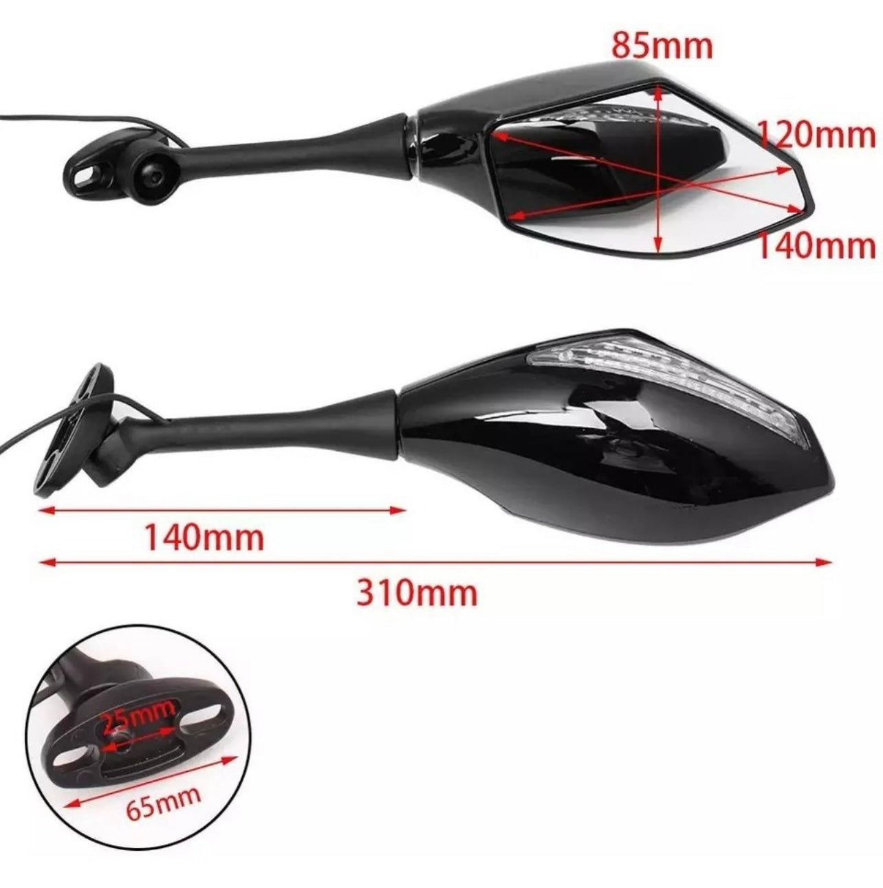 ESPEJOS CON DIRECCIONALES HONDA CBR250