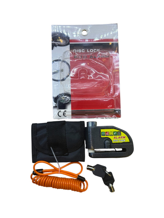 CANDADO DE DISCO CON ALARMA + ESTUCHE+RECORDATORIO